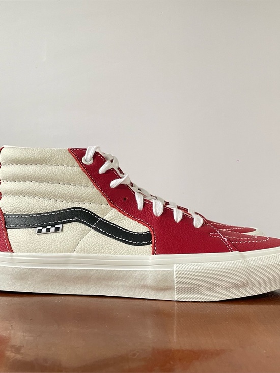 Other - Vans Men’s Sk8-Hi Red White Leather High-Top Sneakers | US 8